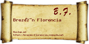 Brezán Florencia névjegykártya